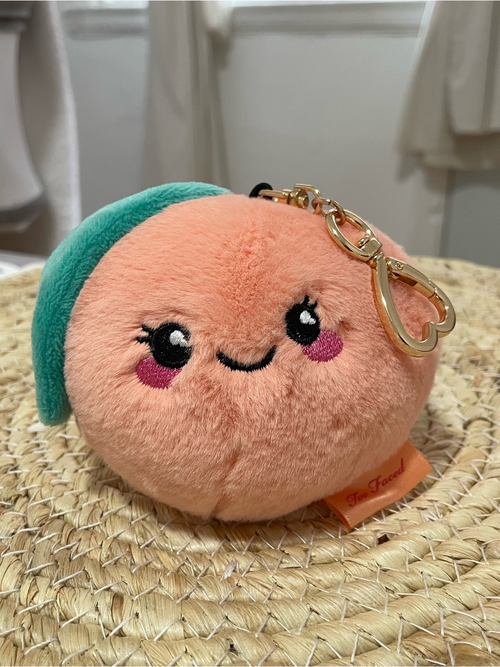 Too Faced Peach Plush Keychain / Bag Charm — RARE Collectible